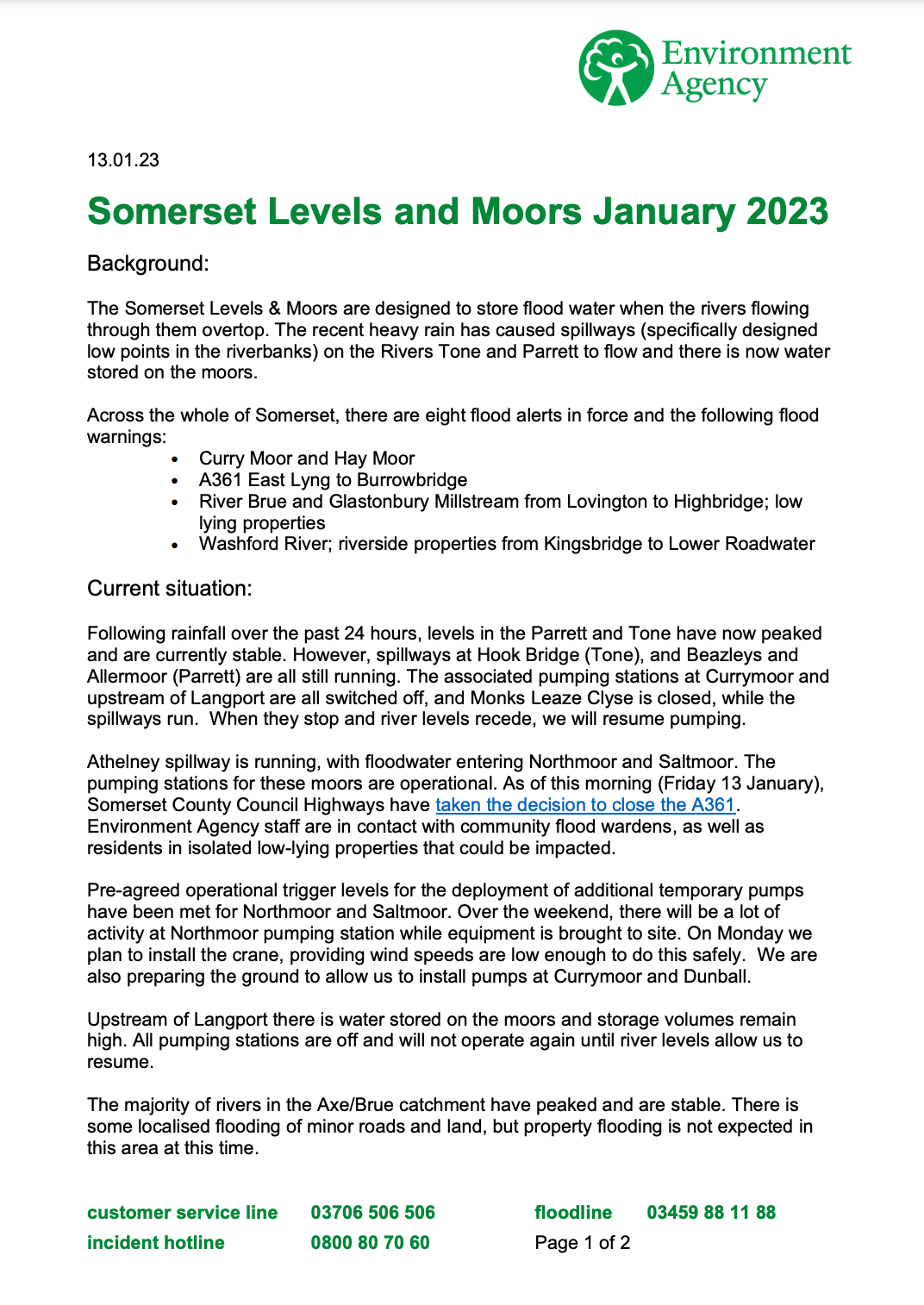 Somerset Rivers Authority Update